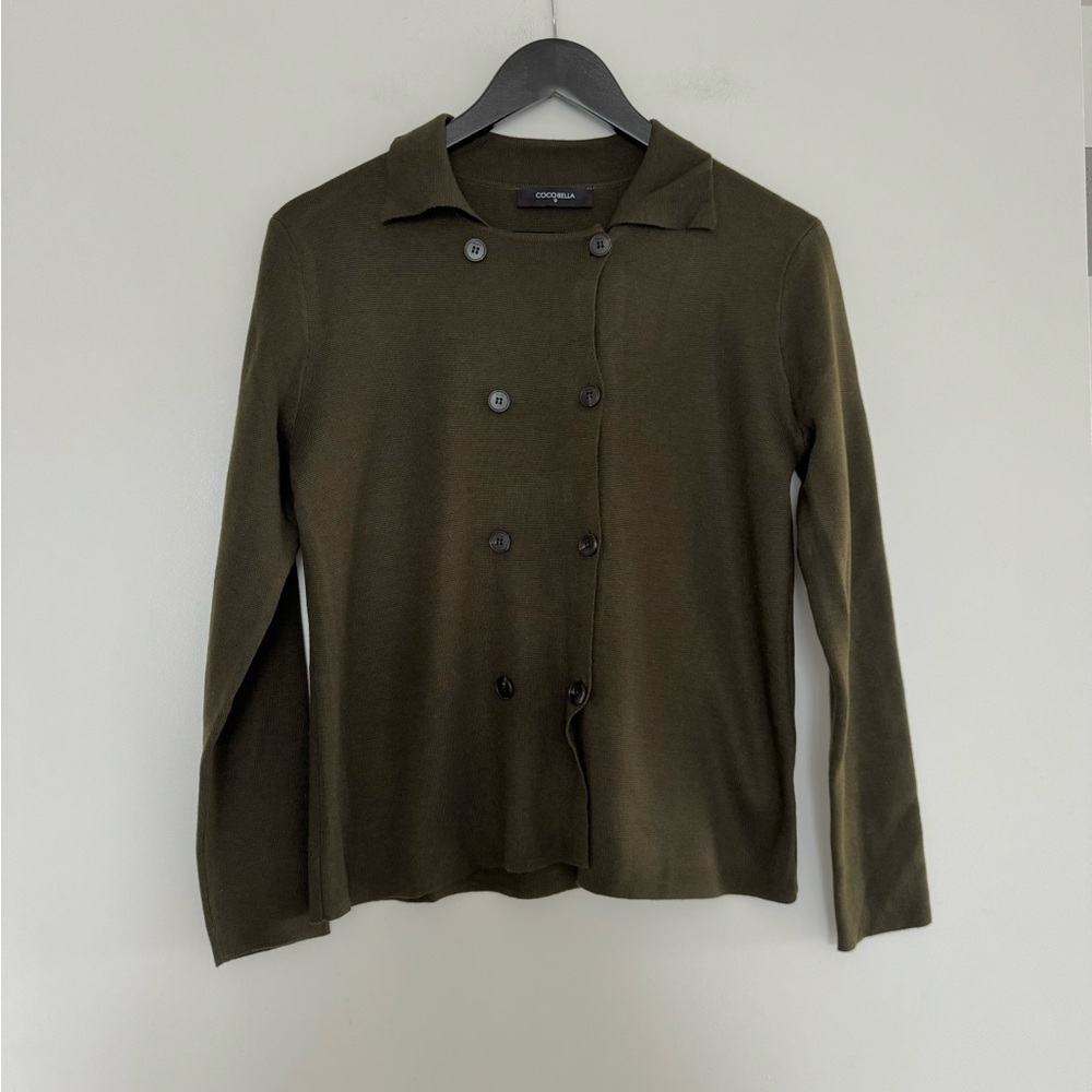 CocoBella Olive Green Button Down Cardigan